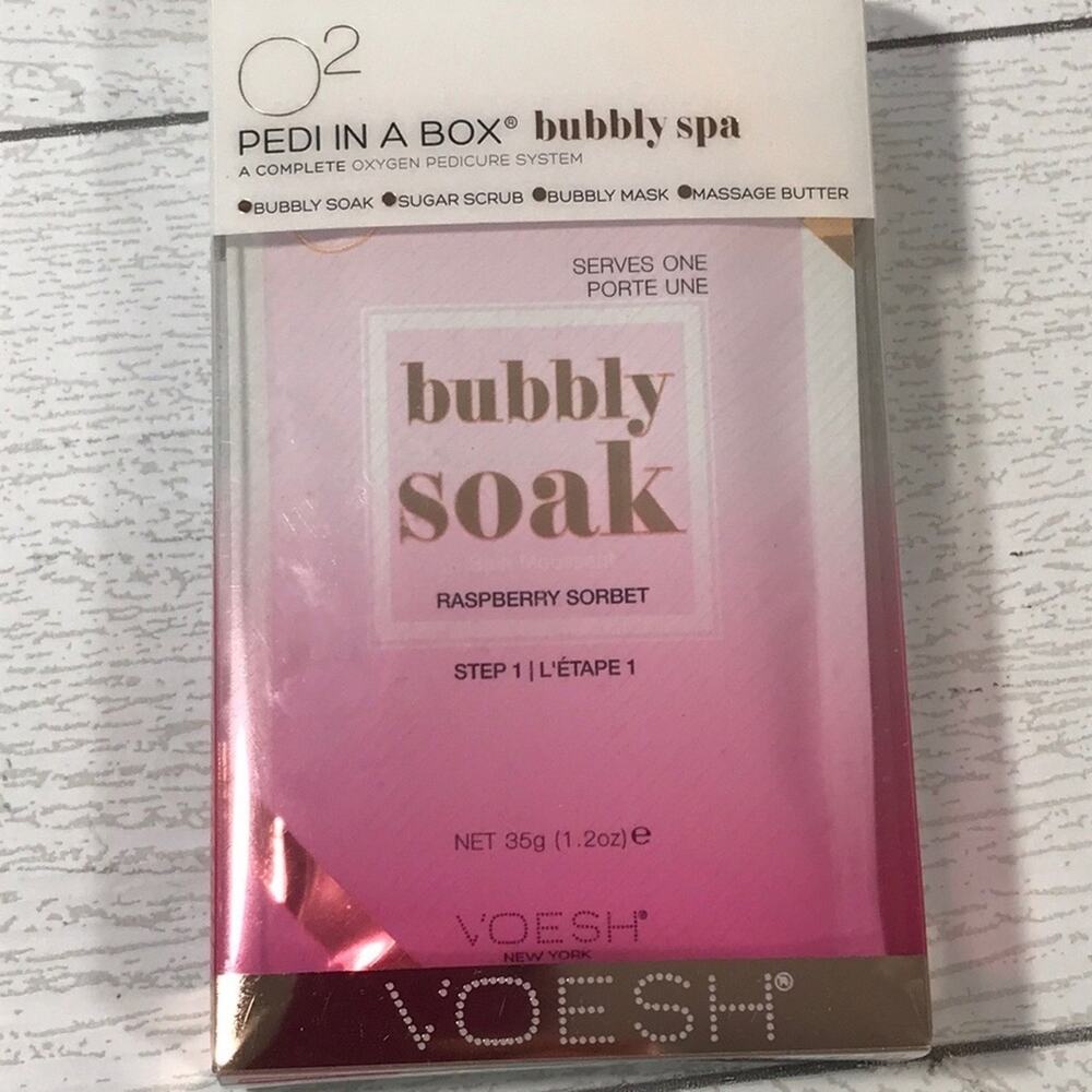 Voesh O2 Pedi In A Box Raspberry Sorbet Spa 4 Step Kit New